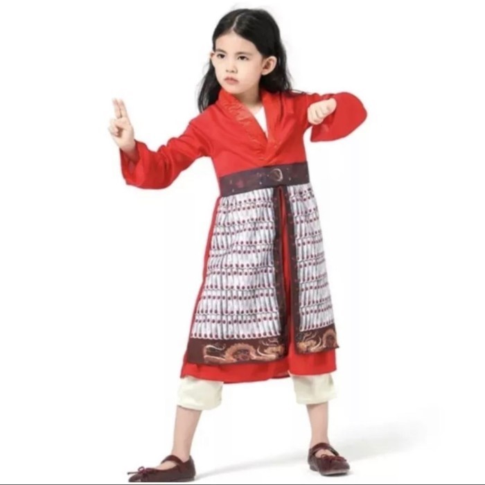 [COD] Baju Chinese Mulan Anak Perempuan/Disney Mulan Costume Cosplay Girl Berkualitas