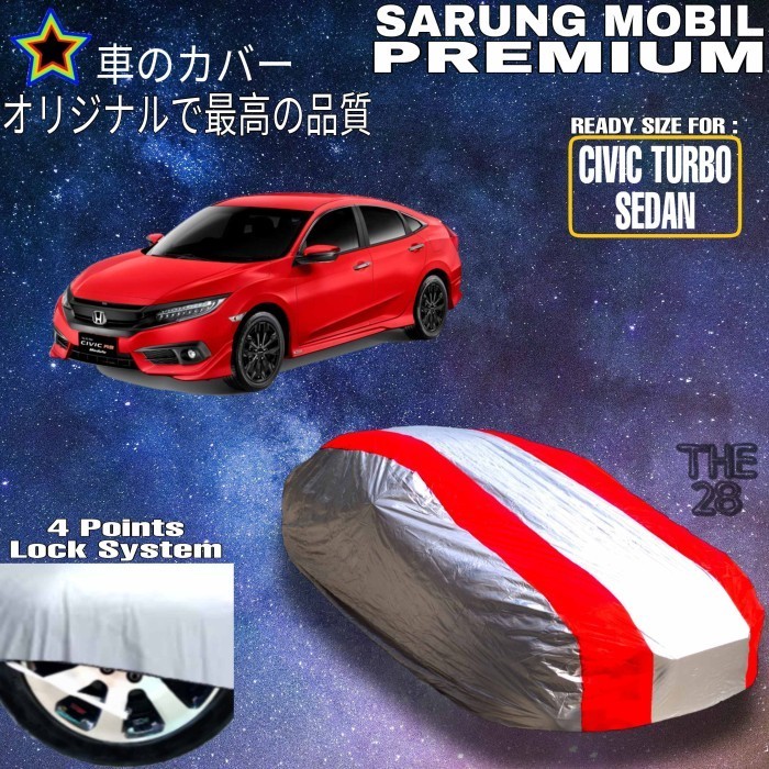 [New] Cover Mobil Civic Turbo Sedan Silver Merah Sarung Penutup Civic Turbo Terbaru