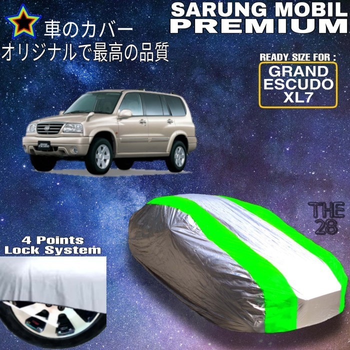 [Ori] Cover Mobil Grand Escudo Xl7 Silver Hijau Sarung Penutup Grand Escudo Terbatas