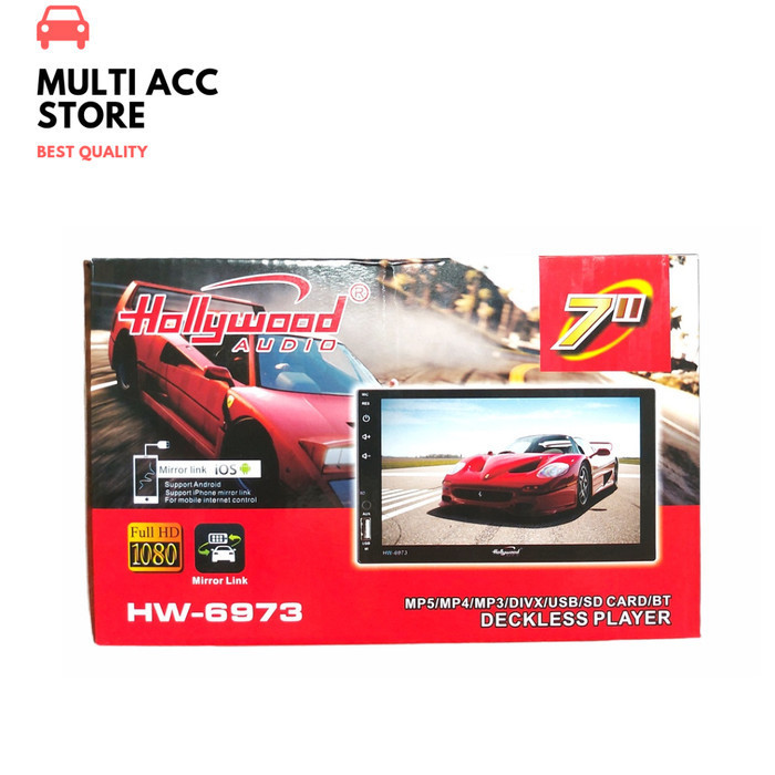 ✅Baru Head Unit Double Din 7 Inch Deckless Hollywood Mirror Link Mp5 Player Diskon