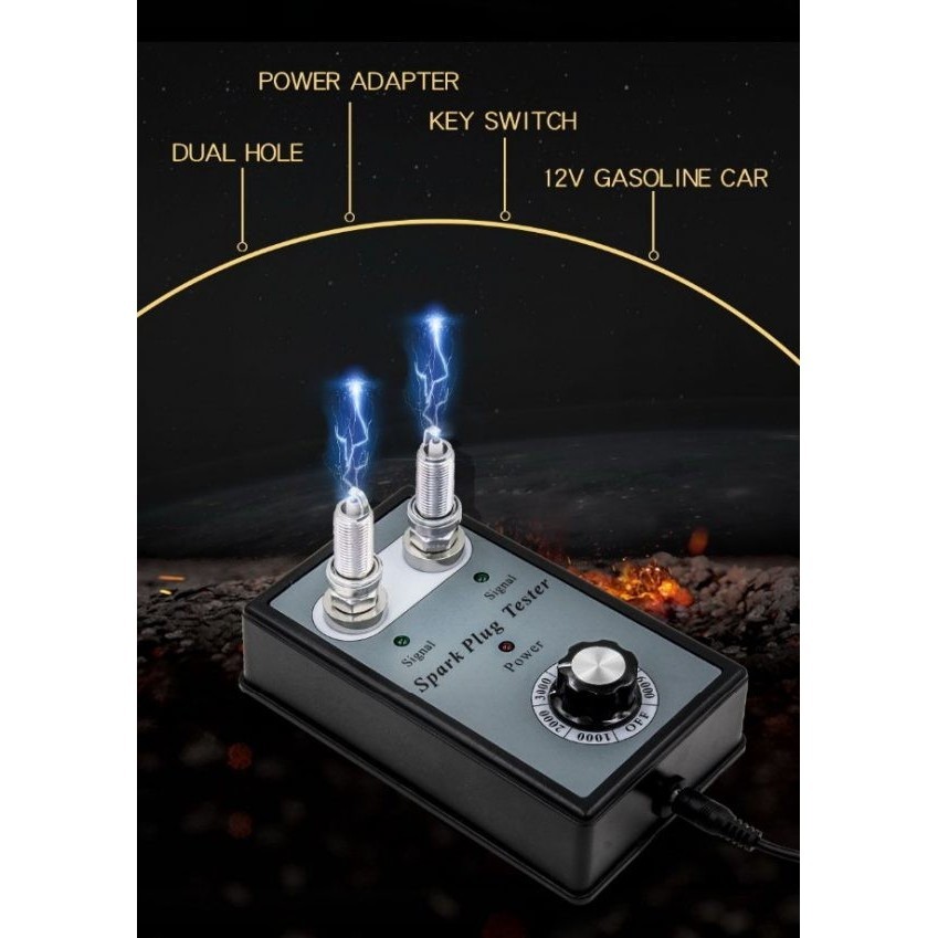 ✅Sale Tester Busi Alat Tes Busi Spark Plug Tester Busi Mobil Motor 2 Hole Diskon