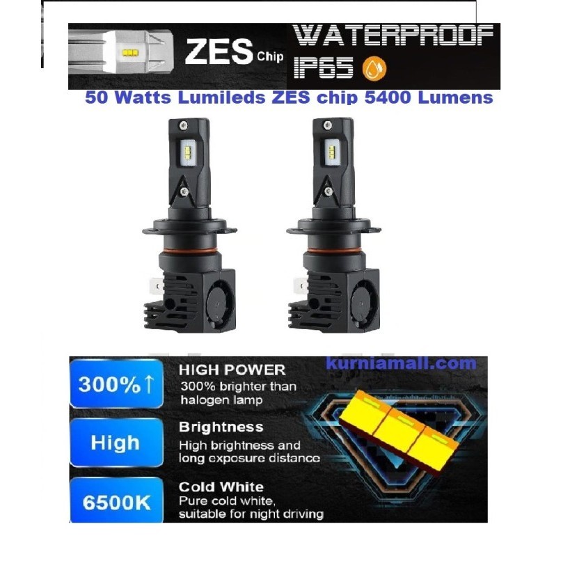 ✅New Lampu Mobil Motor Led Mini M3 H7 Zes 2Pcs 5400 Lumens 50 Watt Terbatas