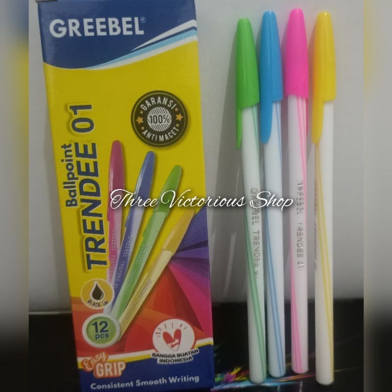 

original bolpoint pen greebel trendee 01 murah per pack