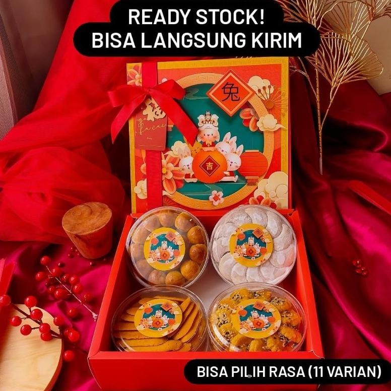 

TRE READY Hampers Imlek & Cap Go Meh Premium Kue Kering - FREE PAPERBAG & CARD | Hampers Chinese New Year - Parsel Sincia CNY Bisa Pilih Nastar, Kue Keranjang , Kastengel, Coklat Mede, Lidah Kucing TERLARIS