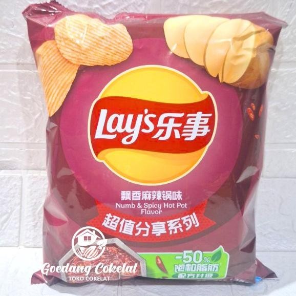 

TRE LAYS LAY'S Potato Chips 135g Lay's China - Big Wave Roast Chicken Wings Texas BBQ Spicy Hot Pot TERLARIS