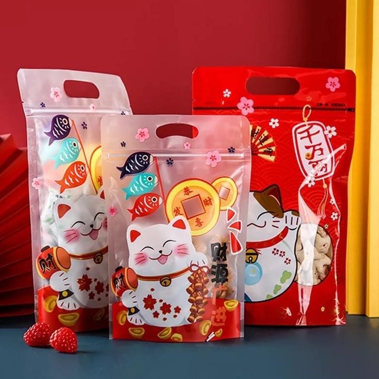 

TRE (10pcs)Plastik Goodie Bag Imlek/Plastik Serut Cookies/Standing Pouch CNY TERLARIS