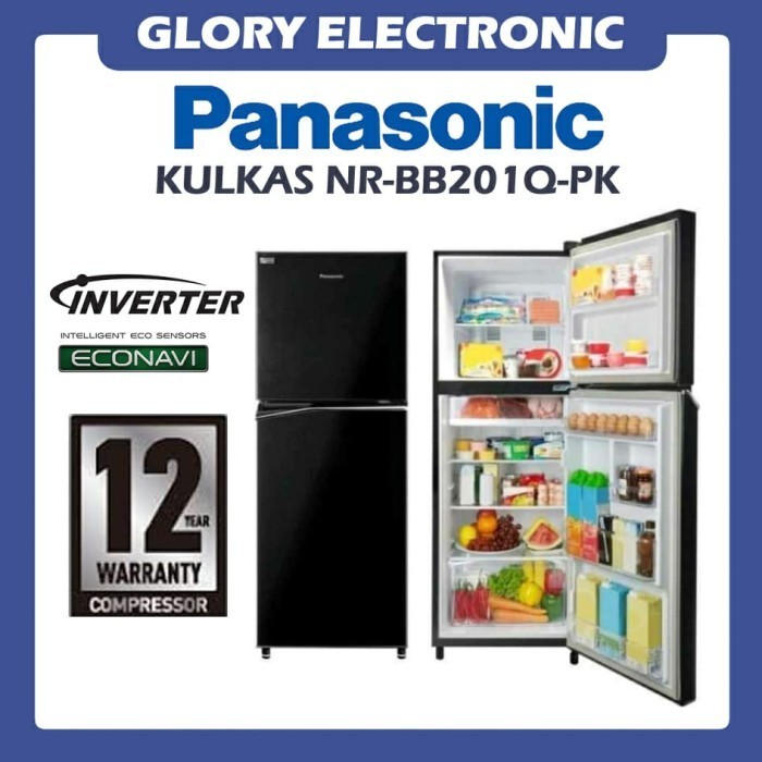 [Baru] Kulkas Panasonic 2 Pintu Inverter Nr-Bb201Q-Pk Nr Bb 201 Qpk Black Terbatas