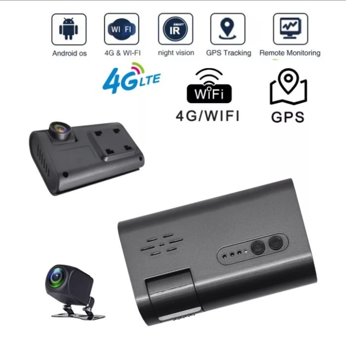 [Baru] Car 4G Camera Gps Tracker Cctv Mobil Dua Kamera Depan Belakang Berkualitas