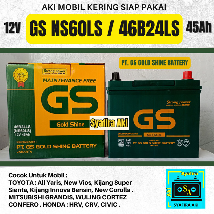 [Ori] Aki Mobil Honda Crv Gs Mf Ns60Ls Aki Kering 12V / 45 Ah Diskon