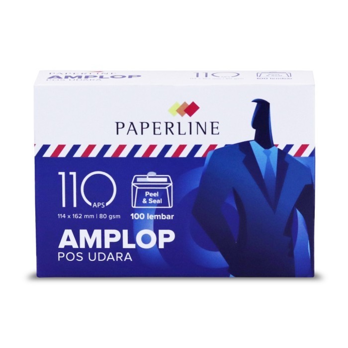 

Paperline Amplop Airmail 110 Aps Bergaris Merah Biru - Ppl Ev 110 Aps