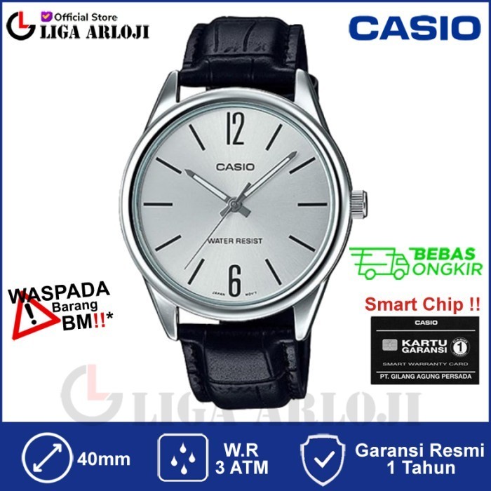 CASIO MTP-V005L-7BUDF - Jam Tangan Pria - Tali Kulit - MTPV005L