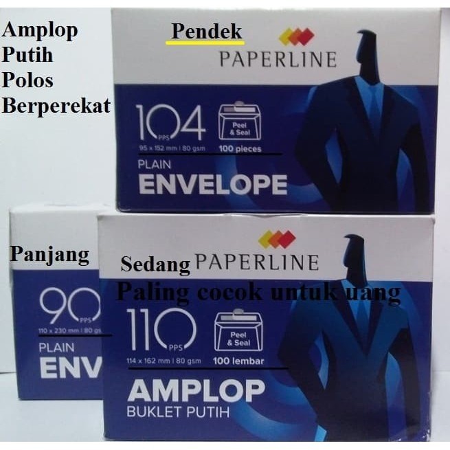 

Amplop Putih Polos Pendek, No 104, Berperekat, Isi 100 Lembar