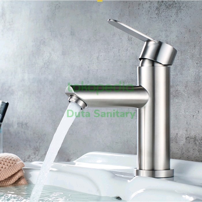 ✨COD Kran Wastafel Panas Dingin Stainless 304 T18/ Kran Wastafel Stainless Terbaru