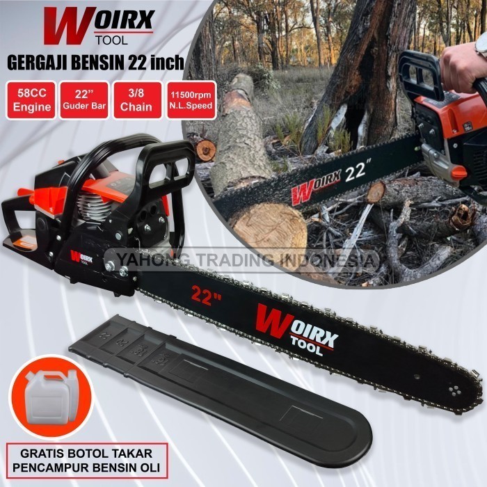 Mesin Gergaji Bensin 22 Inch Chain Saw 22" Gergaji Mesin Woirx