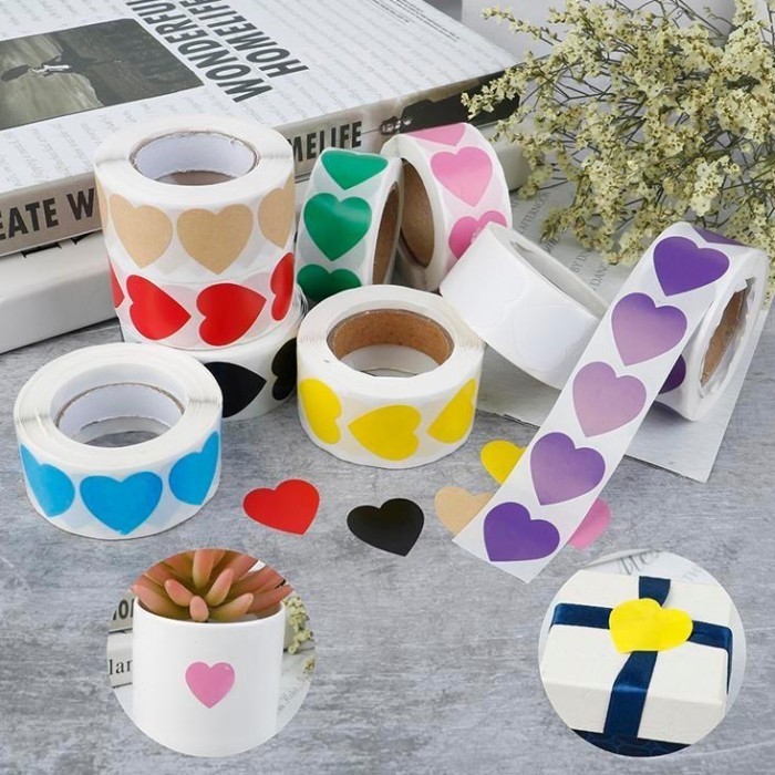 

Stiker Roll Scrapbook Sticker Bujo Lucu Bentuk Hati