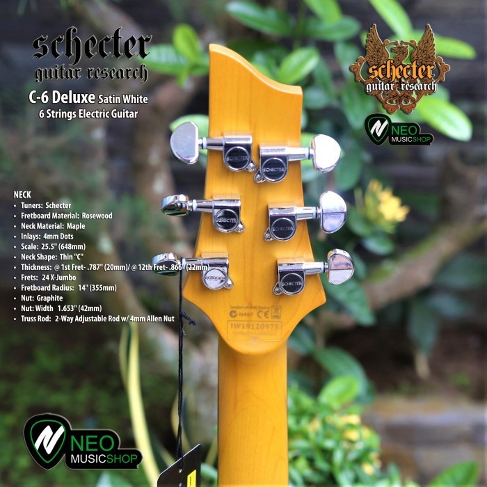 PROMO SCHECTER C6 DELUXE SATIN WHITE 6 STRINGS GITAR ELEKTRIK #ORIGINAL