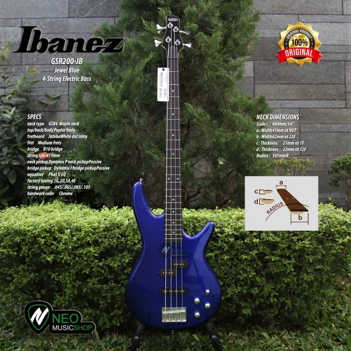 PROMO IBANEZ GSR200-JB 4STRING ELECTRIC BASS GUITAR ORIGINAL #ORIGINAL