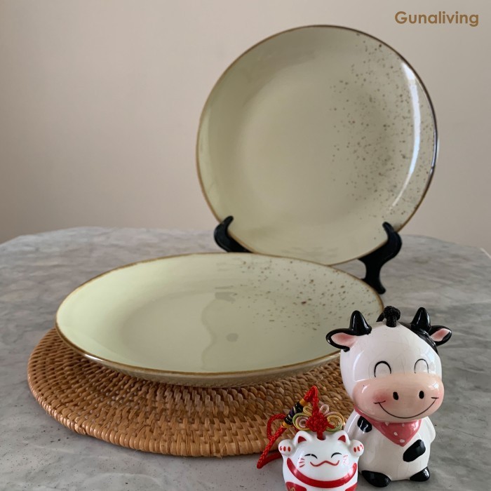 Set Dinner Plate Green Rustic Plate Sango isi (2)
