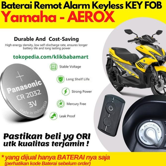 Baterai Remot Motor Yamaha Aerox Battery Remote Alarm Kunci Original