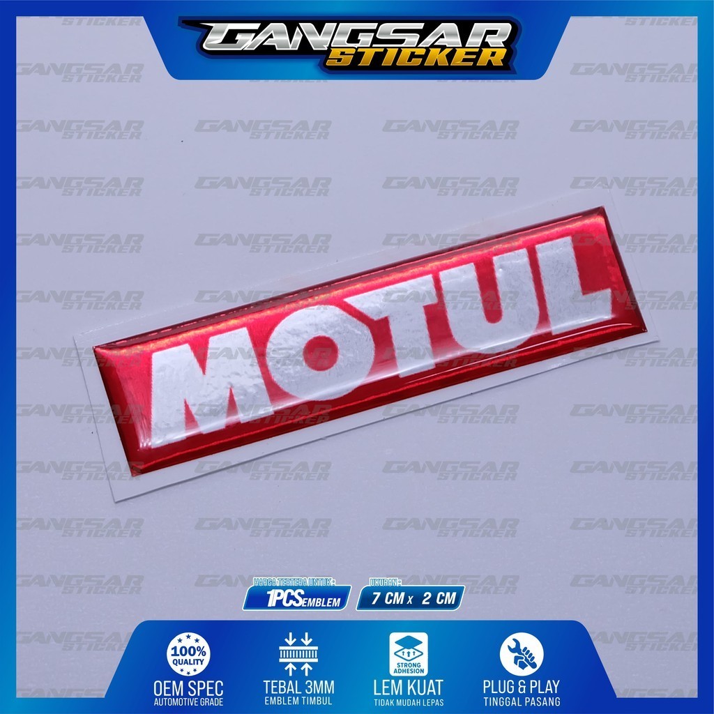 Emblem logo motul / emblem timbul motul / sticker motul / stiker logo motul / emblem 3d motul / stik