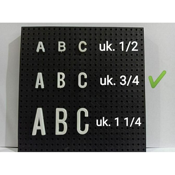 

Huruf Plastik Movitex | Data Text | Data Graph ( A s/d Z Uk 3/4 Inch )