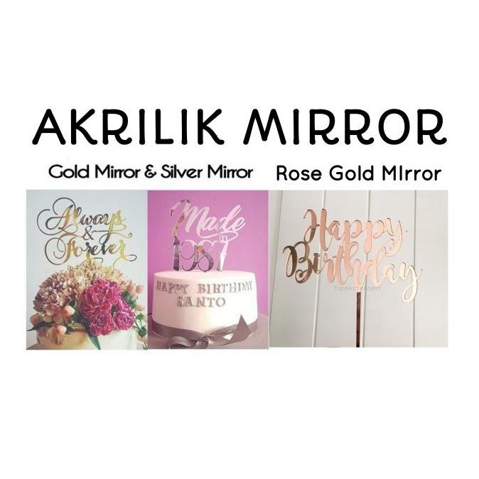 Cake Topper/Topper Kue Akrilik - Custom Nama Wedding/Engagement