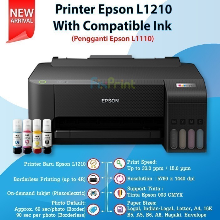 Printer Epson L1210 Pengganti Dari L1110 New Baru Garansi Resmi Best