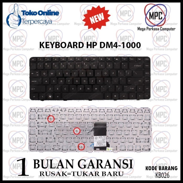 Keyboard Hp Dm4 Dm4-1000 Dm4-1200 Dm4T-1000 Dv5-2000 Nsk-Ht0Uv 7501Lx6 Best