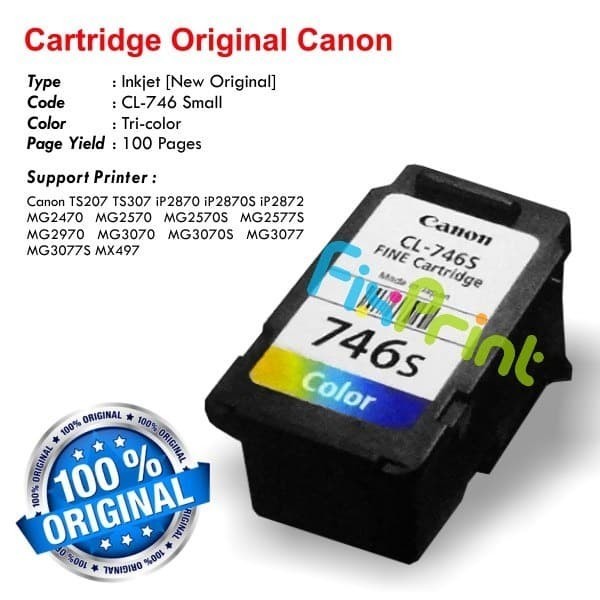 Cartridge Canon Cl746S 746 Small Tinta Printer Mg2470 Mg2570 Mg2570S Best