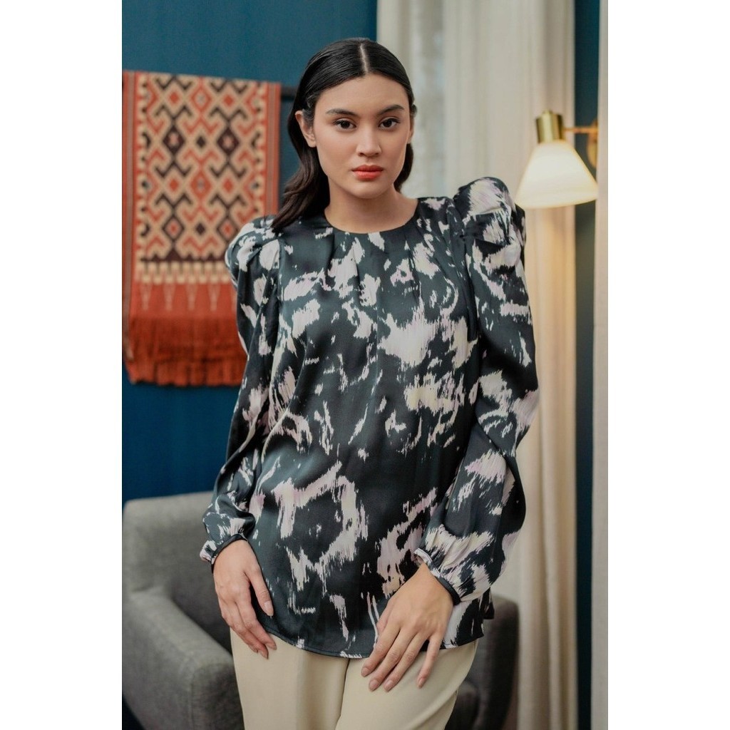 ED374 Benang Jarum - Ivy Blouse - Dark Blue SALE