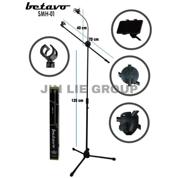 Stand Microphone +Phone Holder Hp Stand Mic Betavo Smh-01