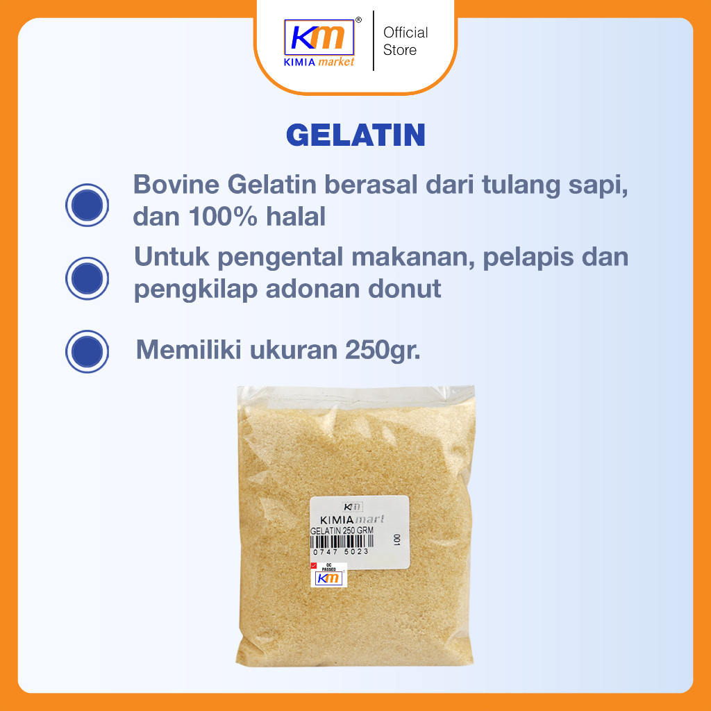 

Gelatin Food Grade Ukuran 250Gr / Gelatin Bubuk Halal / Gelatin Kosmetik Halal / Gelatin Tulang Sapi