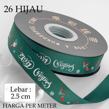 

Christmas Ribbon 26 / Pita Kado Natal / Pita Grossgrain (METER)
