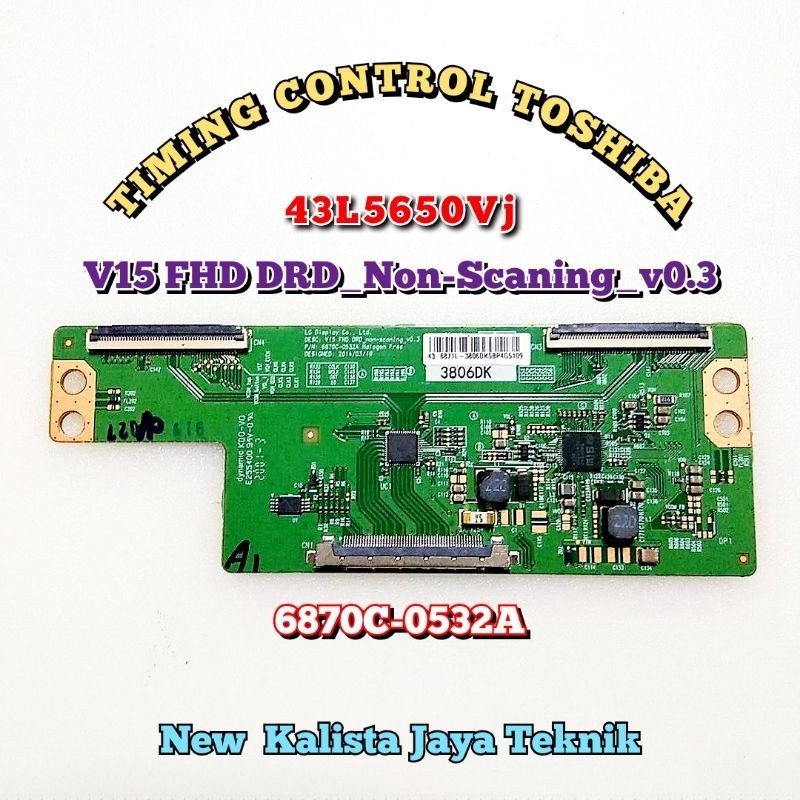 TCON TOSHIBA 43L5650VJ ORIGINAL V15 FHD 6870C-0532A TICON 43L5650 LOGIC 43L5650VJ TIKON TOSHIBA 43L5