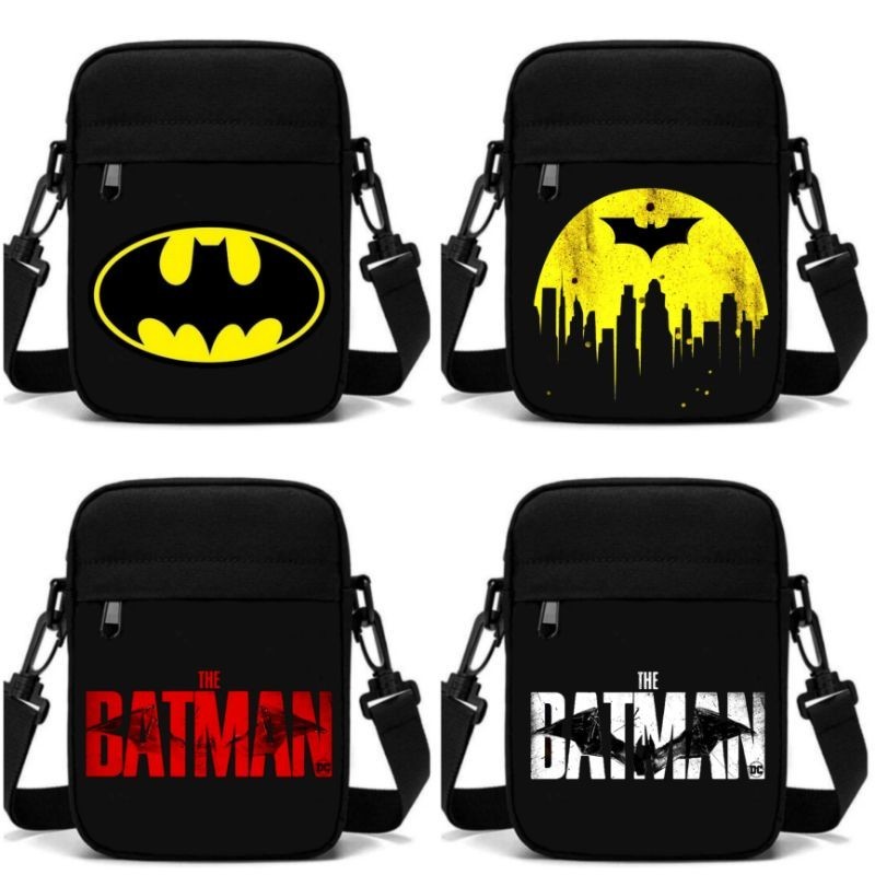 Tas Selempang Hitam Batman Bahan 100% Kanvas Cordura / Tas Selempang Mini Batman / Sling Bag Mini Lo