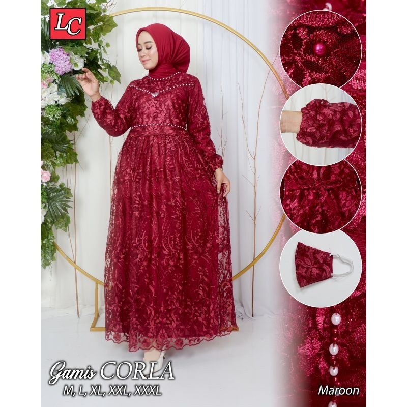 Kebaya //Jumbo(Xxxl Ld 120)//Gas Corla//Seragaman Keluarga//Baju Pesta Lamaran//Kebaya Wisuda//Baju