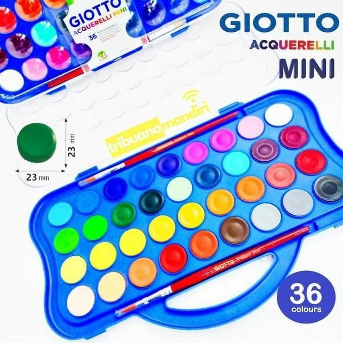 GIOTTO ACQUERELLI MINI 36 WARNA WATERCOLOR CAT AIR WATERCOLOUR ANAK