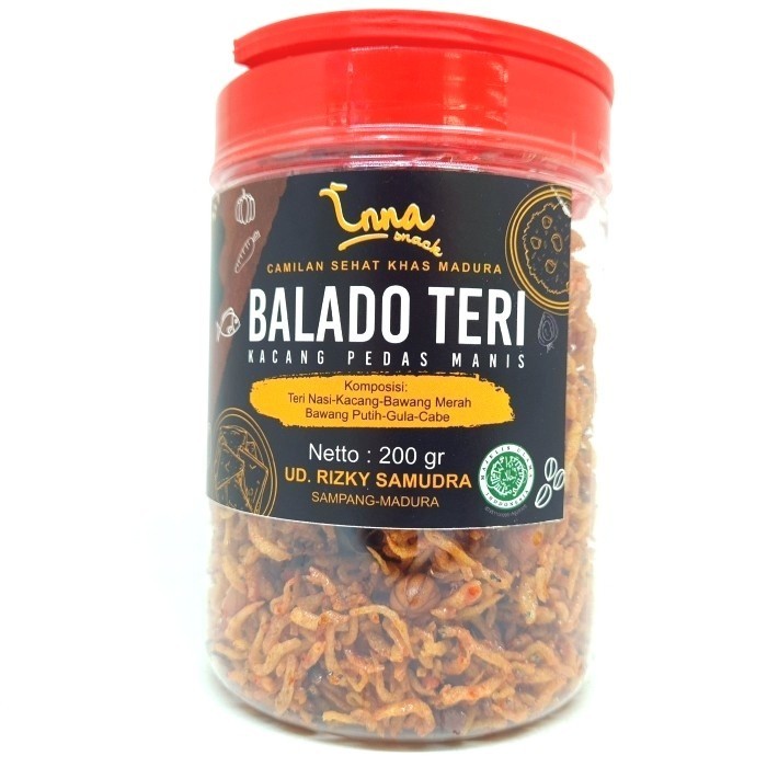 

Open DS] INNA BALADO TERI 200gr KEMASAN TOPLES KHAS MADURA MANIS PEDAS ASLI