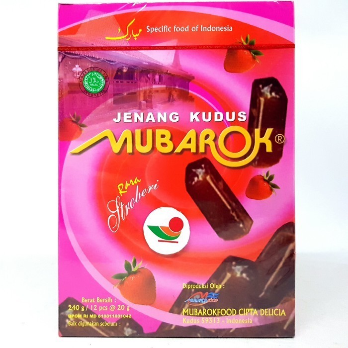 

] MUBAROK JENANG KUDUS RASA STRAWBERRY 240gr 12pcs @ 20gr HALAL ASLI