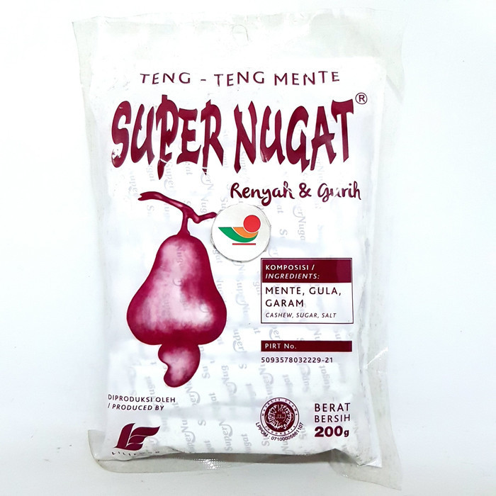 

] SUPER NUGAT TENG ENTENG KACANG MENTE 200gr HALAL MUI TING ENTING OKE