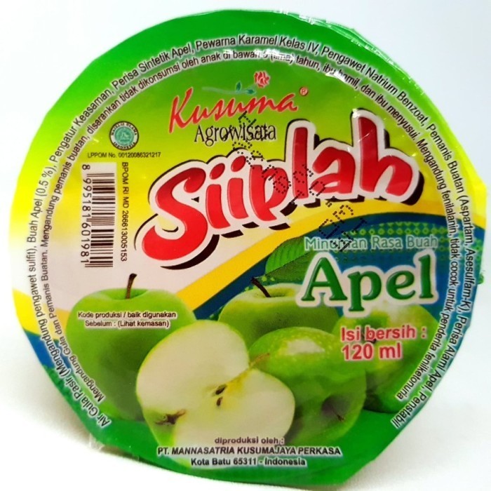 Buruan serbu] SIIPLAH MINUMAN RASA BUAH SARI APEL 120ml HALAL MUI SIPLAH KUSUMA