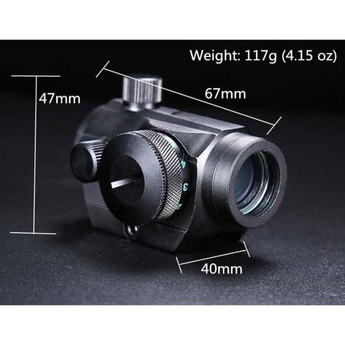 KEKERAN TEROPONG HOLOGRAPHIC RED GREEN DOT SCOPE 1 ZOOM RAILMOUNT 20MM TOKOSAFFAA