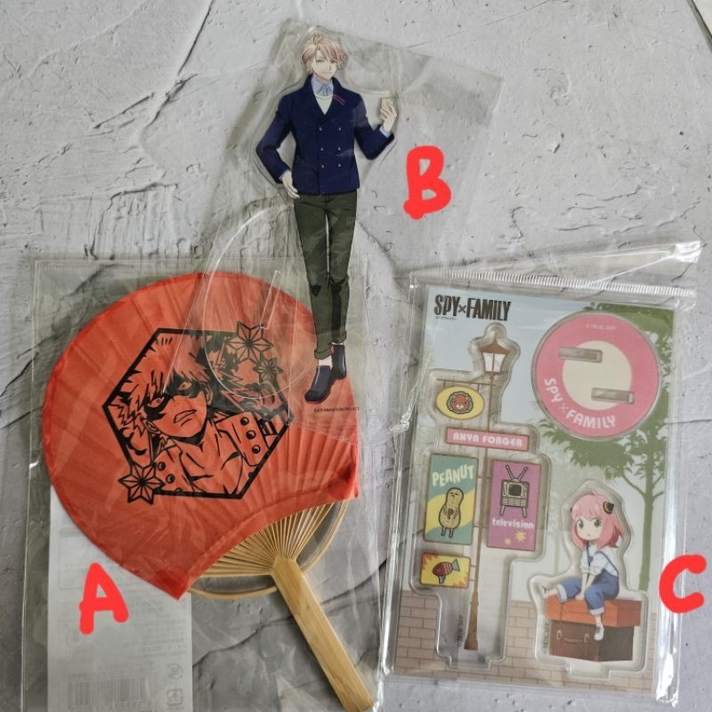 mix merch a3 bakugo spy x family anya kipas acrylic stand