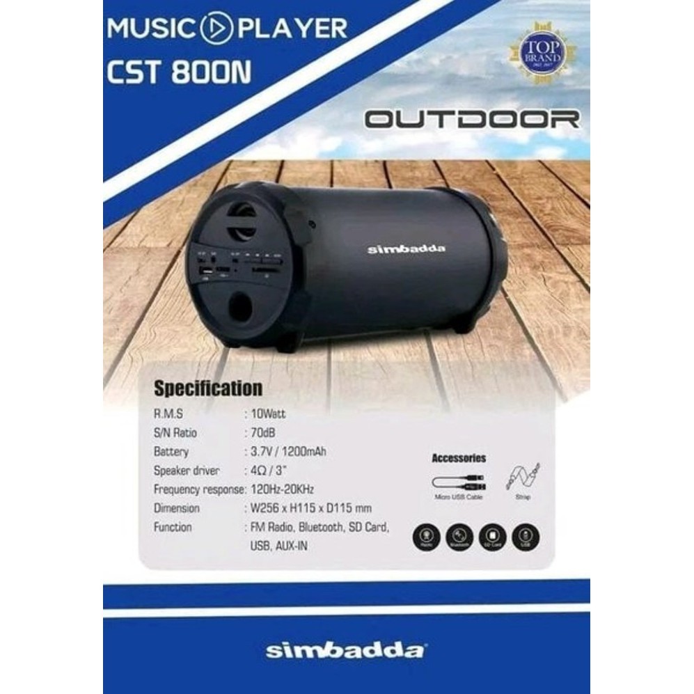 ready spiker simbada cst 800 (fm radio, bluetooth, micro sd, usb)