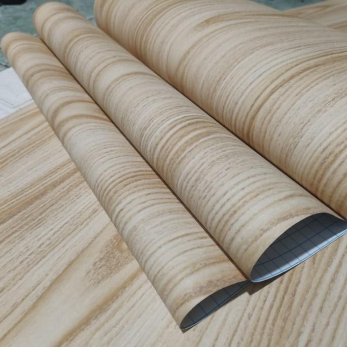 lub wallpaper stiker dinding kayu jati minta serat elegan
