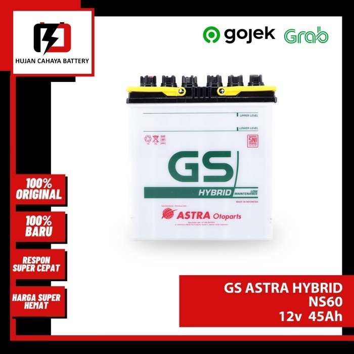 Aki Mobil Gs - Astra Hybrid Ns60 / Ns-60 / Ns 60 - Aki Frod Escosport Gratis Ongkir