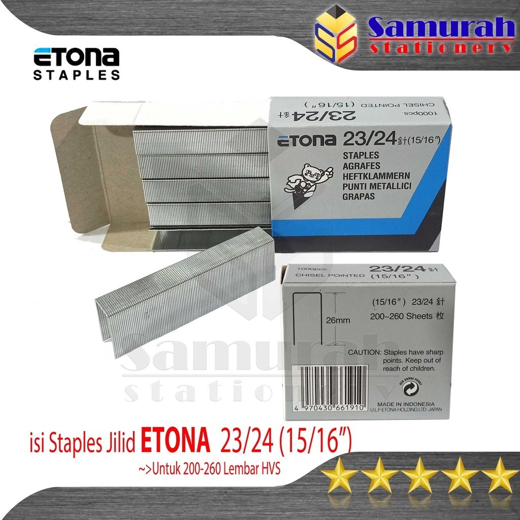 

Isi Stapler Mesin Jilid Etona 23/24 ( 5/16" ) / Staples Refill 23 24