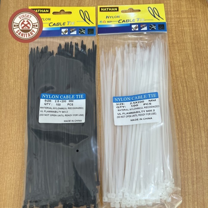 

Kabel Tis 2,5 x 200 MM Hitam Putih / Kabel Ties / Stik Nylon Cabel
