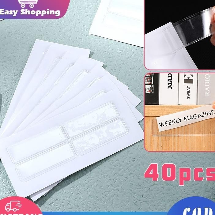 

40Pcs Label Display Harga Self-Adhesive Tag Holder 11X3Cm Label Holder Transparan Label Produk