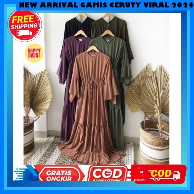 Baju Muslim Wanita Terbaru 2024 Kekinian Bju Hari Raya Idul Fitri Cewek Gami Ied Mubarak Abaya Remaj